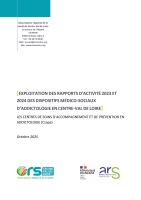 Exploitation des rapports d'activité 2023 et 2024 des dispositifs médico-sociaux d'addictologie en Centre-Val de Loire - Csapa